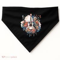 Floral Guitar USA-Made Doggie Bandana thumb 0