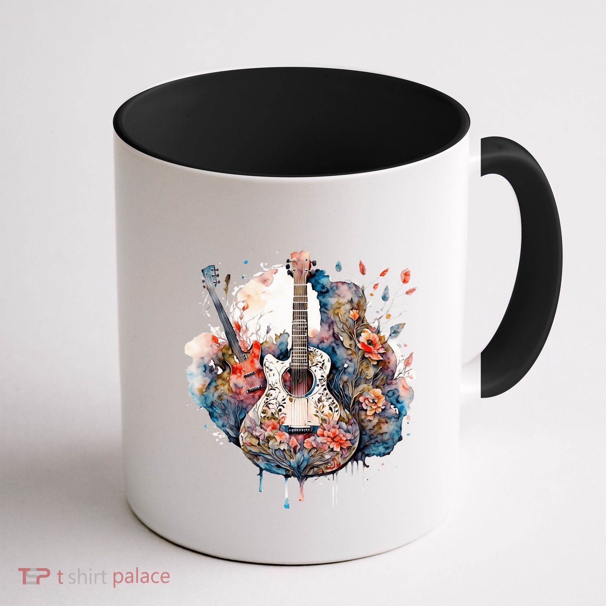 Floral Guitar Coffee Mug