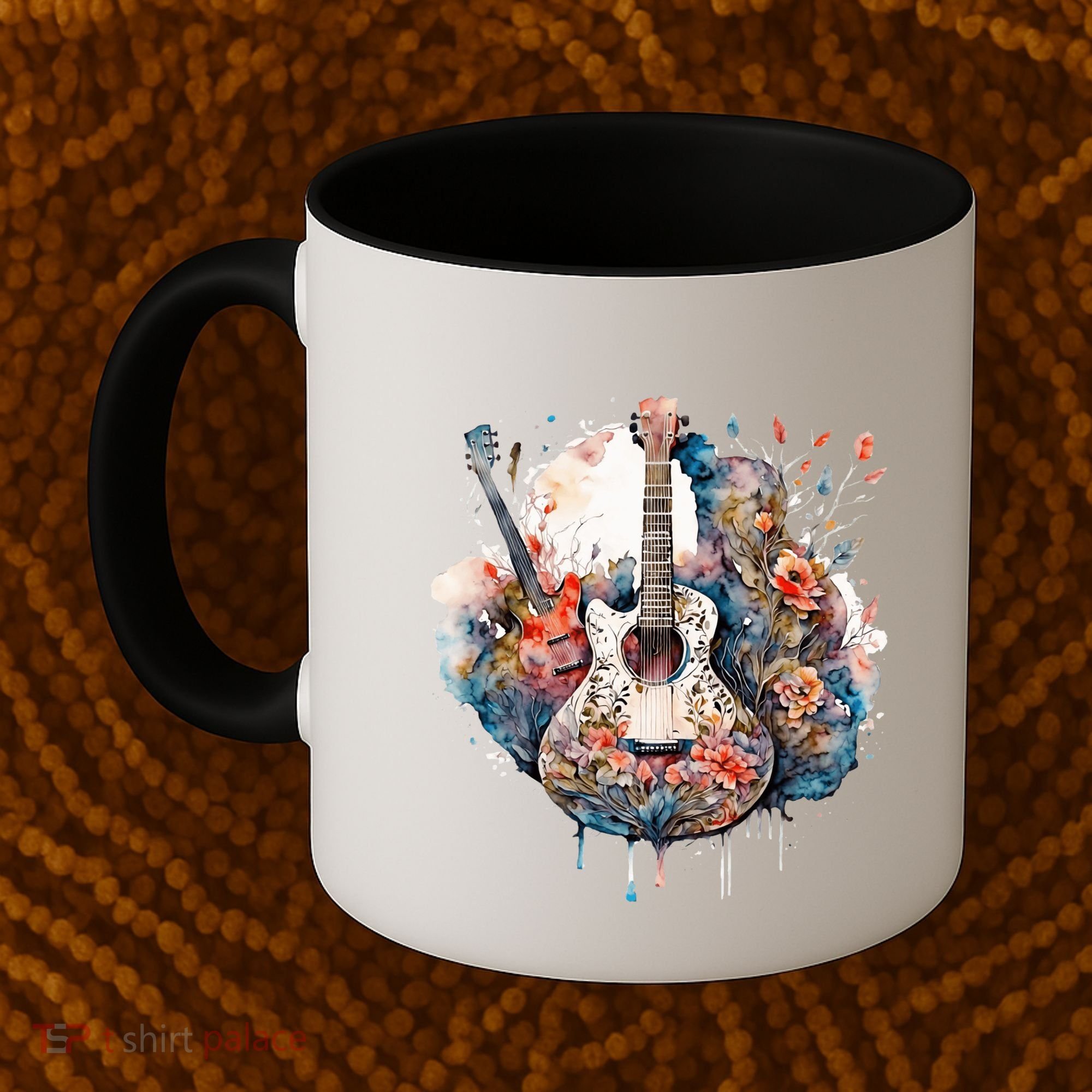 Floral Guitar Coffee Mug