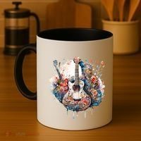 Floral Guitar Coffee Mug thumb 4