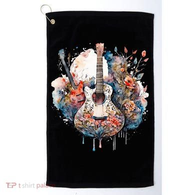 Floral Guitar Golf Towel