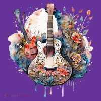 Floral Guitar Toddler Hoodie thumb 2