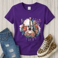 Floral Guitar Women's T-Shirt thumb 3
