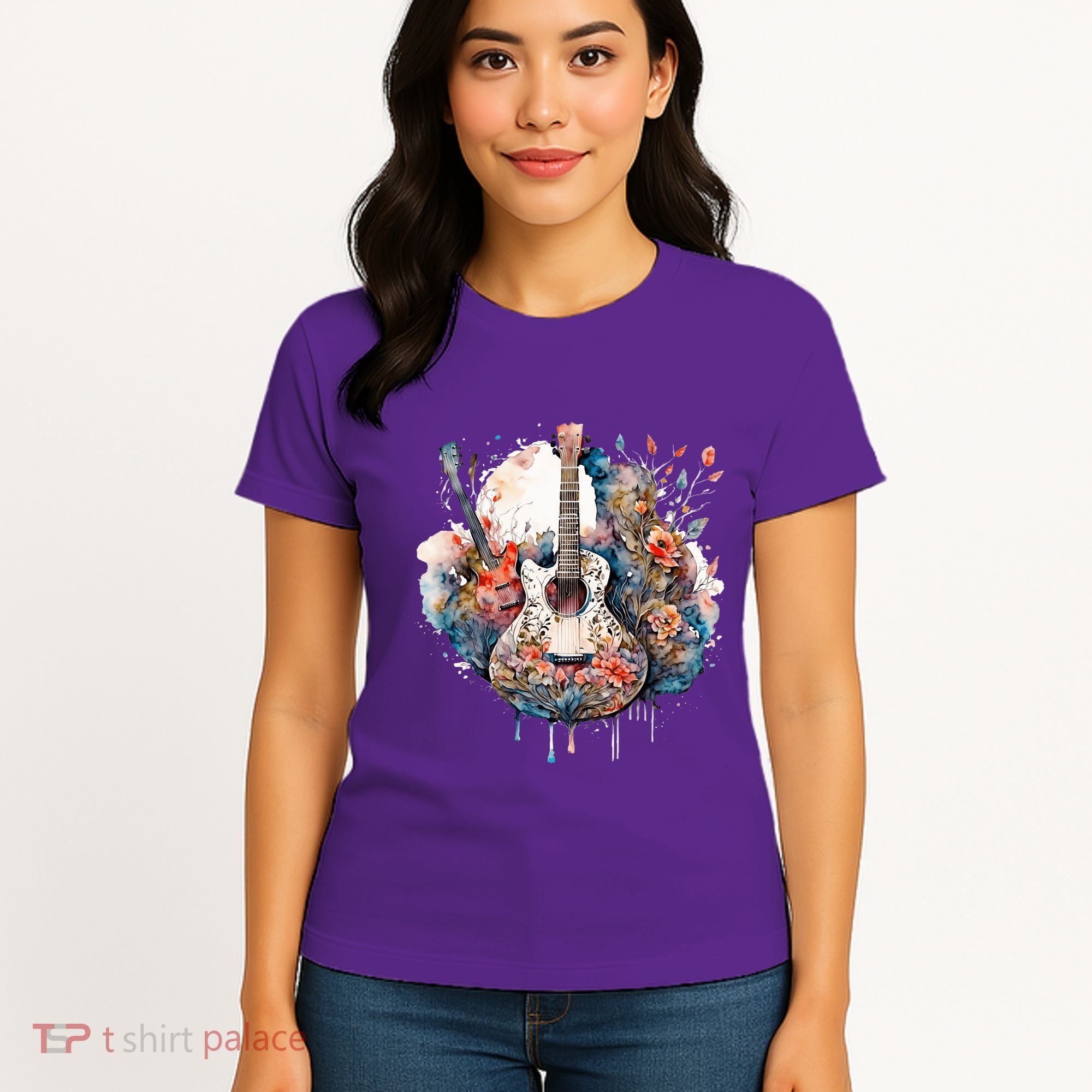 Floral Guitar Women's T-Shirt