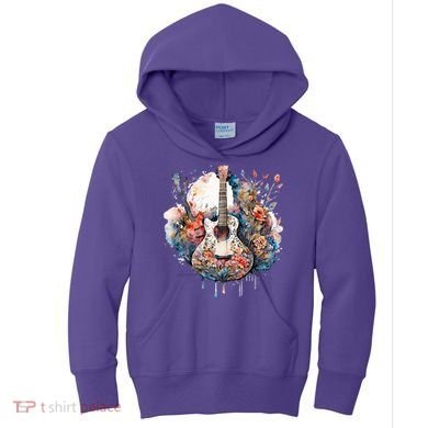 Floral Guitar Kids Hoodie