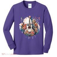 Floral Guitar Kids Long Sleeve Shirt thumb 0