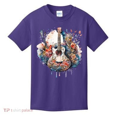 Floral Guitar Kids T-Shirt