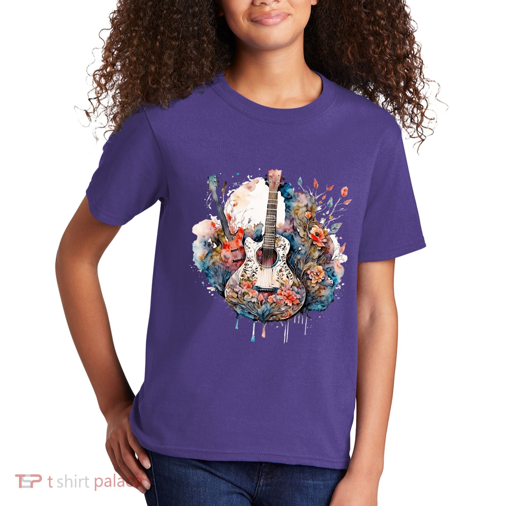 Floral Guitar Kids T-Shirt
