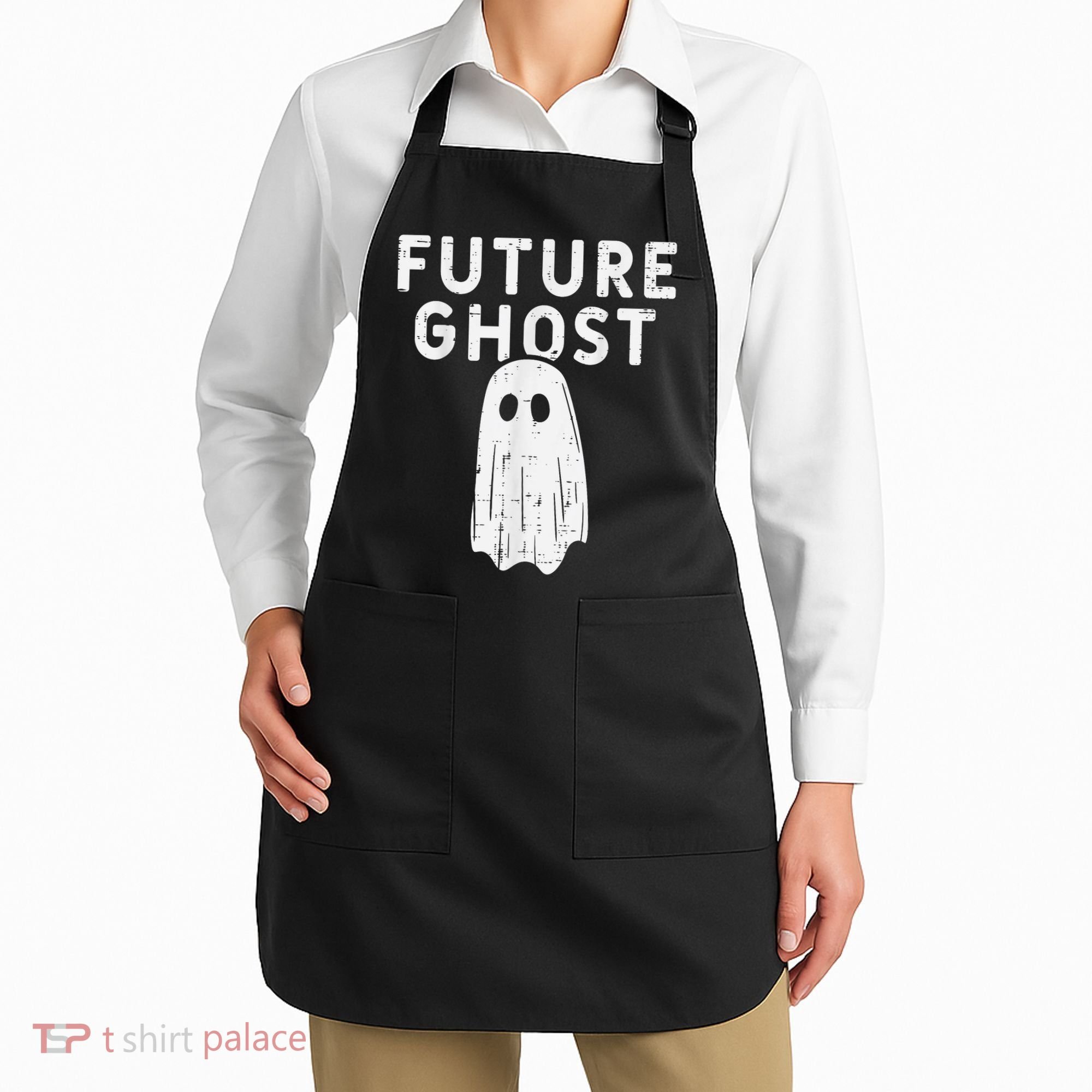 Future Ghost Funny Happy Halloween Costume Apron