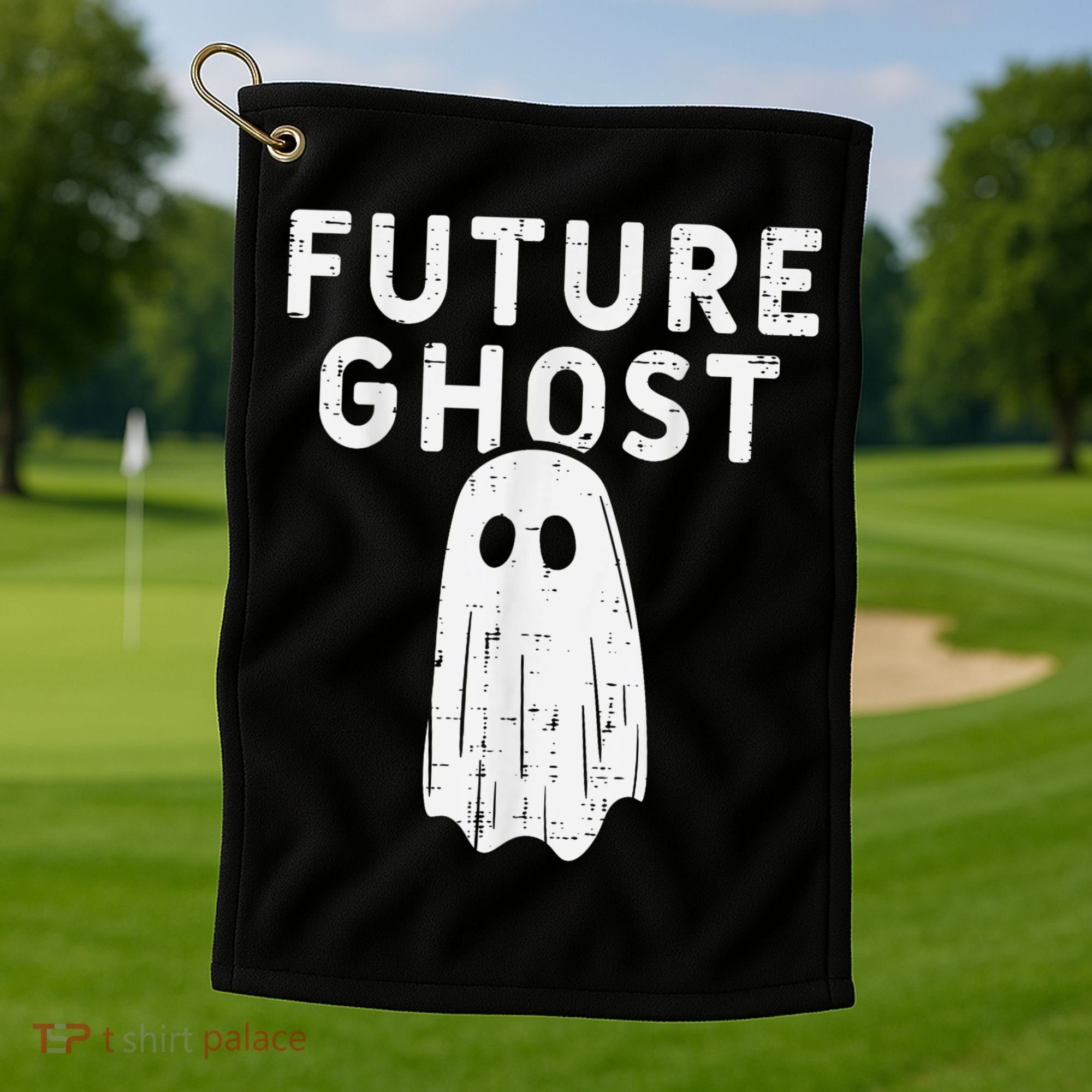 Future Ghost Funny Happy Halloween Costume Golf Towel
