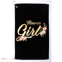 Flower Girl Floral Cute Wedding Golf Towel thumb 0
