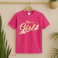 Flower Girl Floral Cute Wedding T-Shirt thumb 2