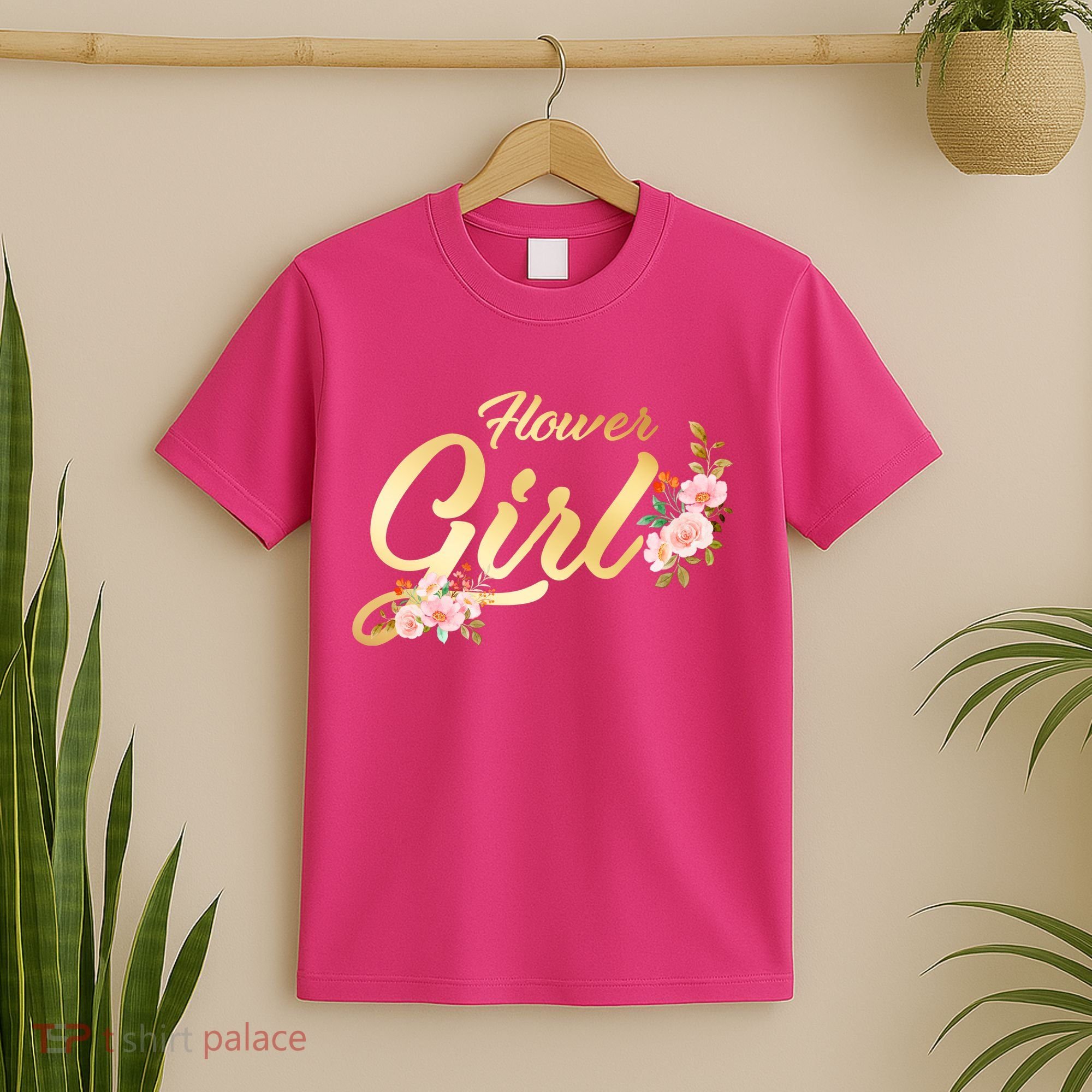 Flower Girl Floral Cute Wedding T-Shirt