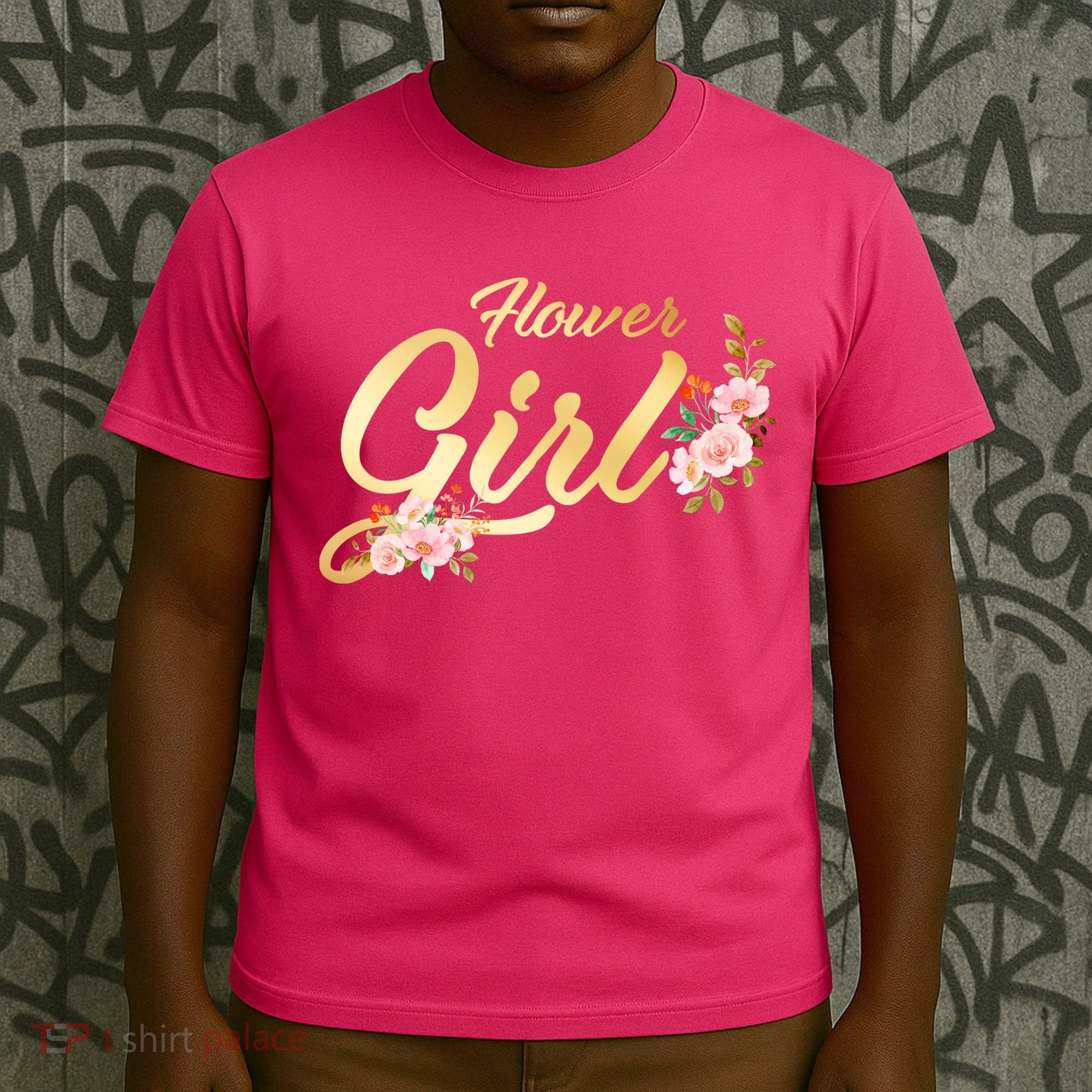 Flower Girl Floral Cute Wedding T-Shirt