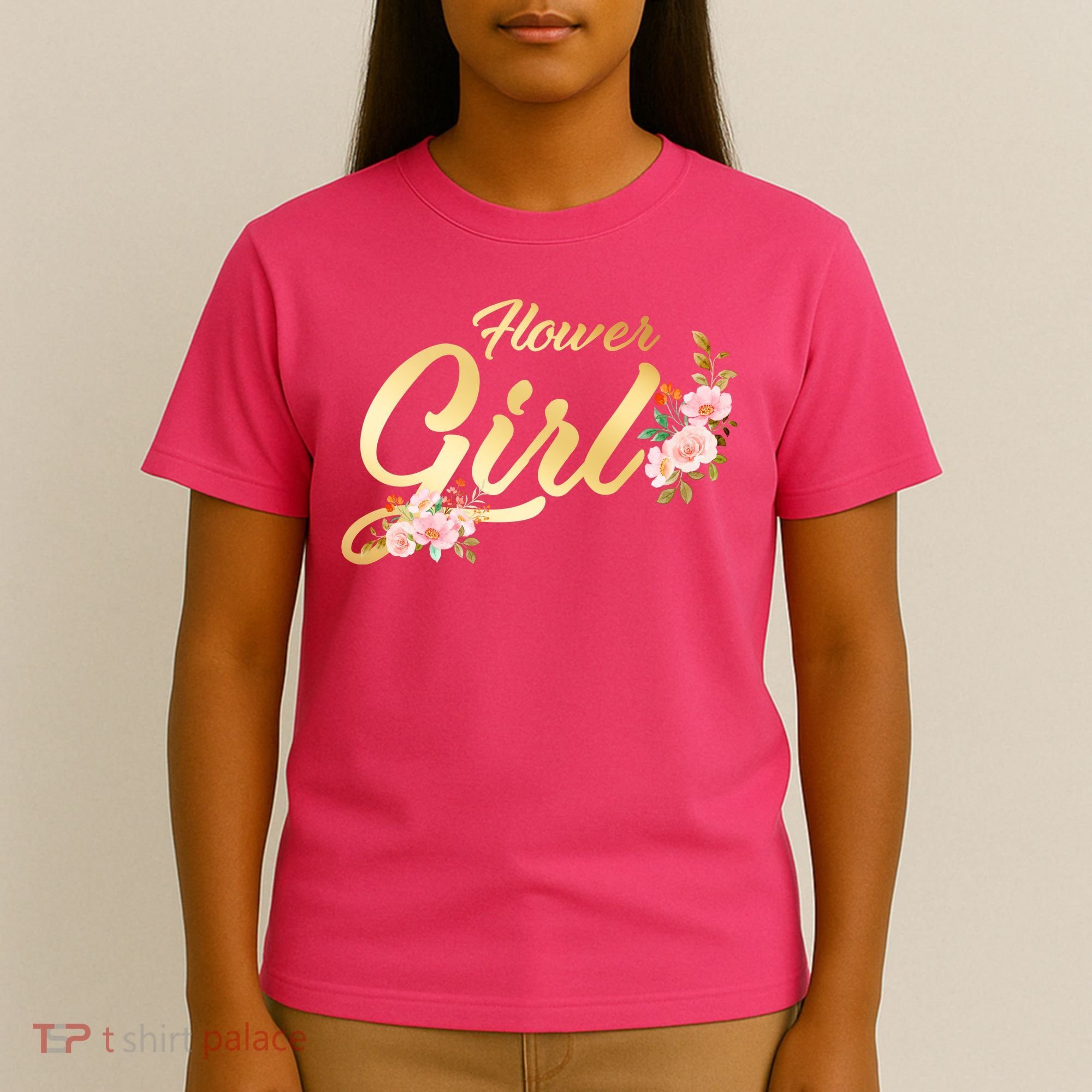Flower Girl Floral Cute Wedding T-Shirt