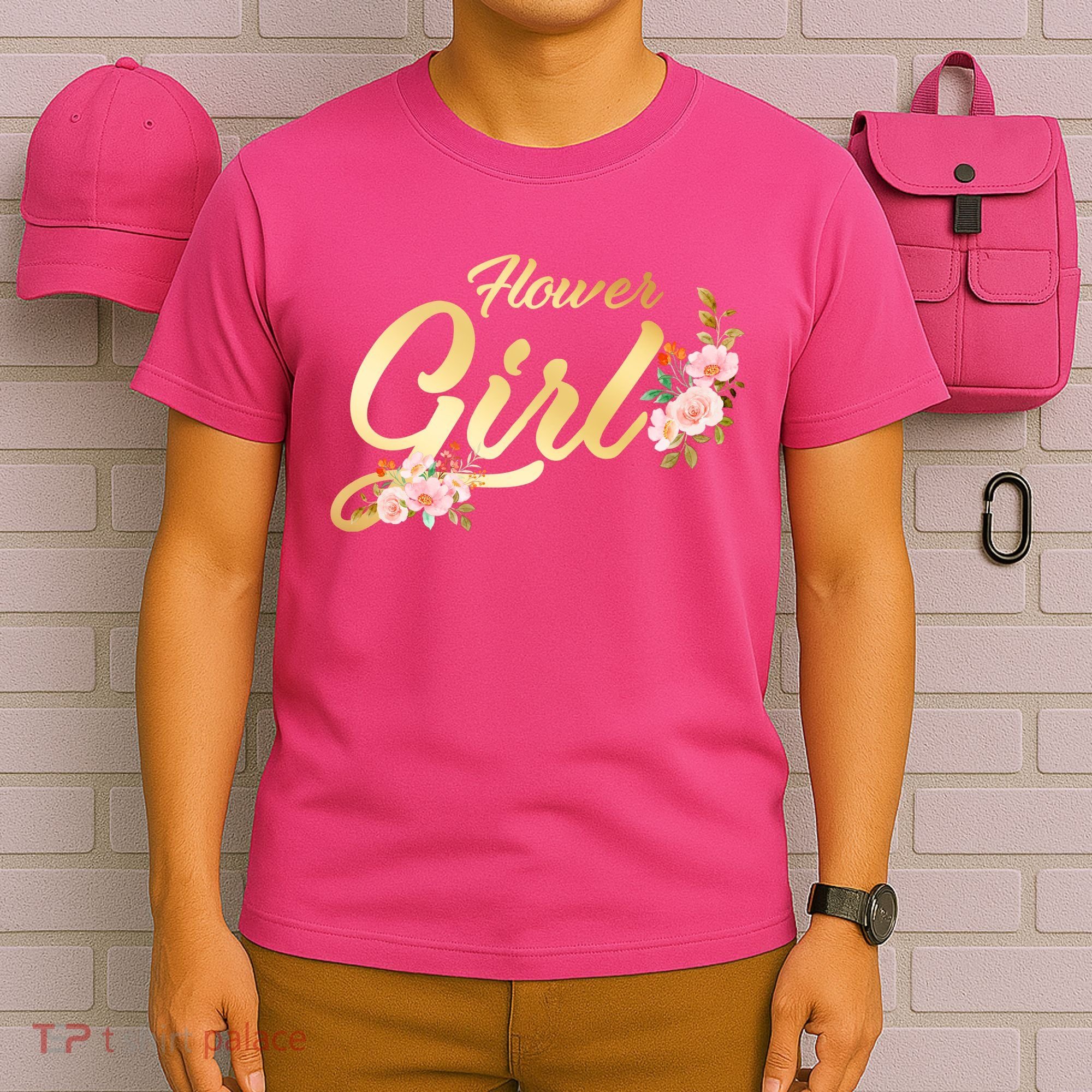 Flower Girl Floral Cute Wedding T-Shirt