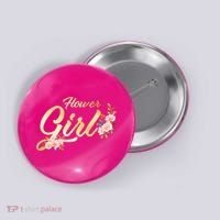 Flower Girl Floral Cute Wedding Button thumb 0