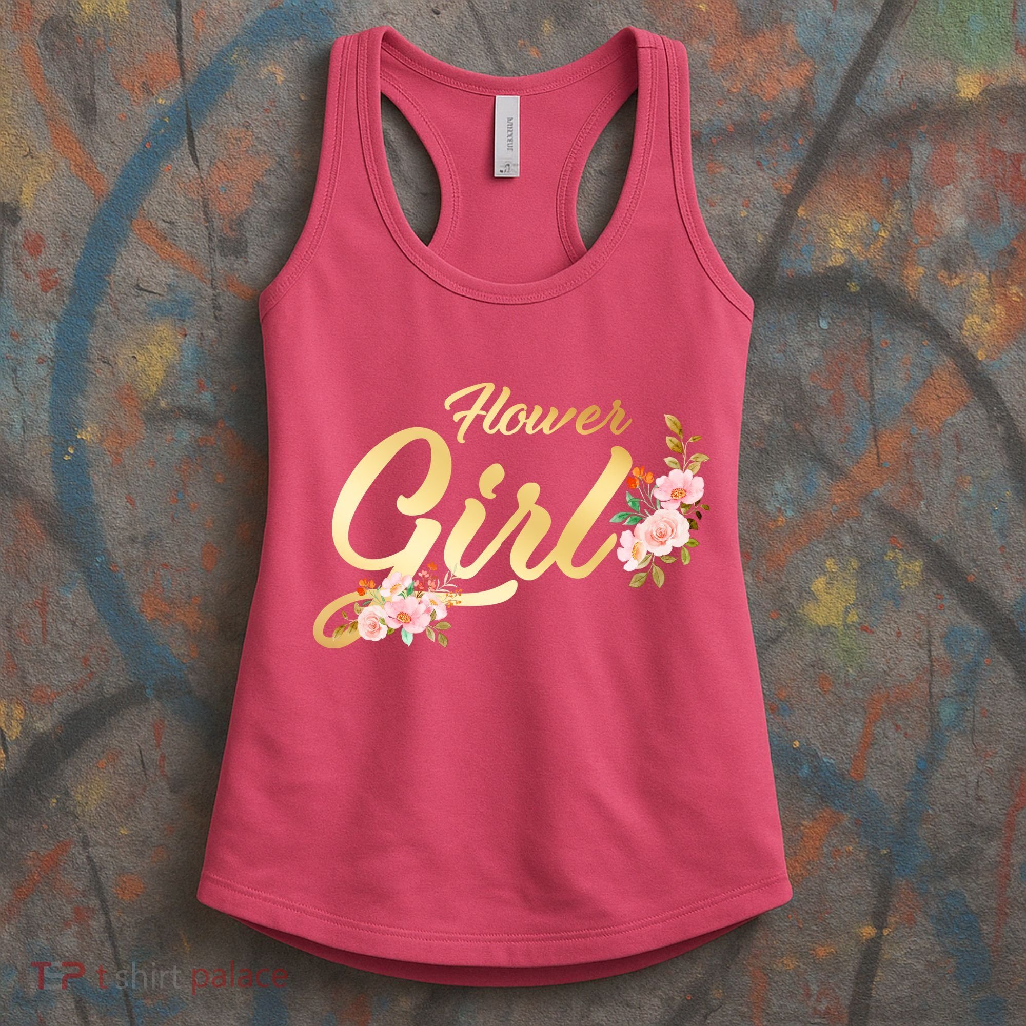 Flower Girl Floral Cute Wedding Women's Tank Top