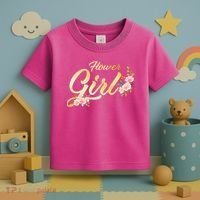 Flower Girl Floral Cute Wedding Toddler T-Shirt thumb 3