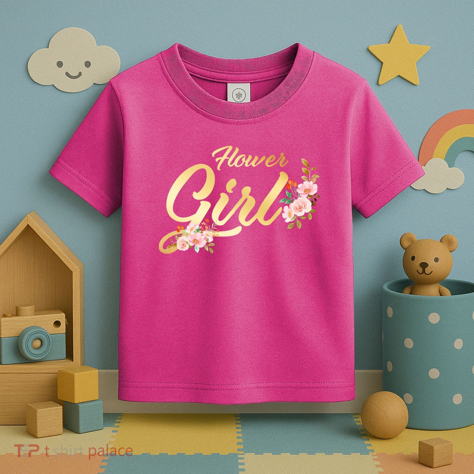 Flower Girl Floral Cute Wedding Toddler T-Shirt