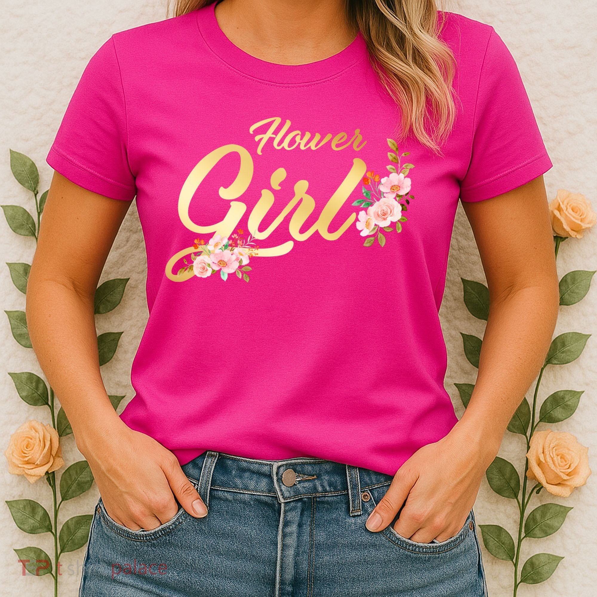 Flower Girl Floral Cute Wedding Women's T-Shirt