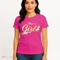 Flower Girl Floral Cute Wedding Women's T-Shirt thumb 4