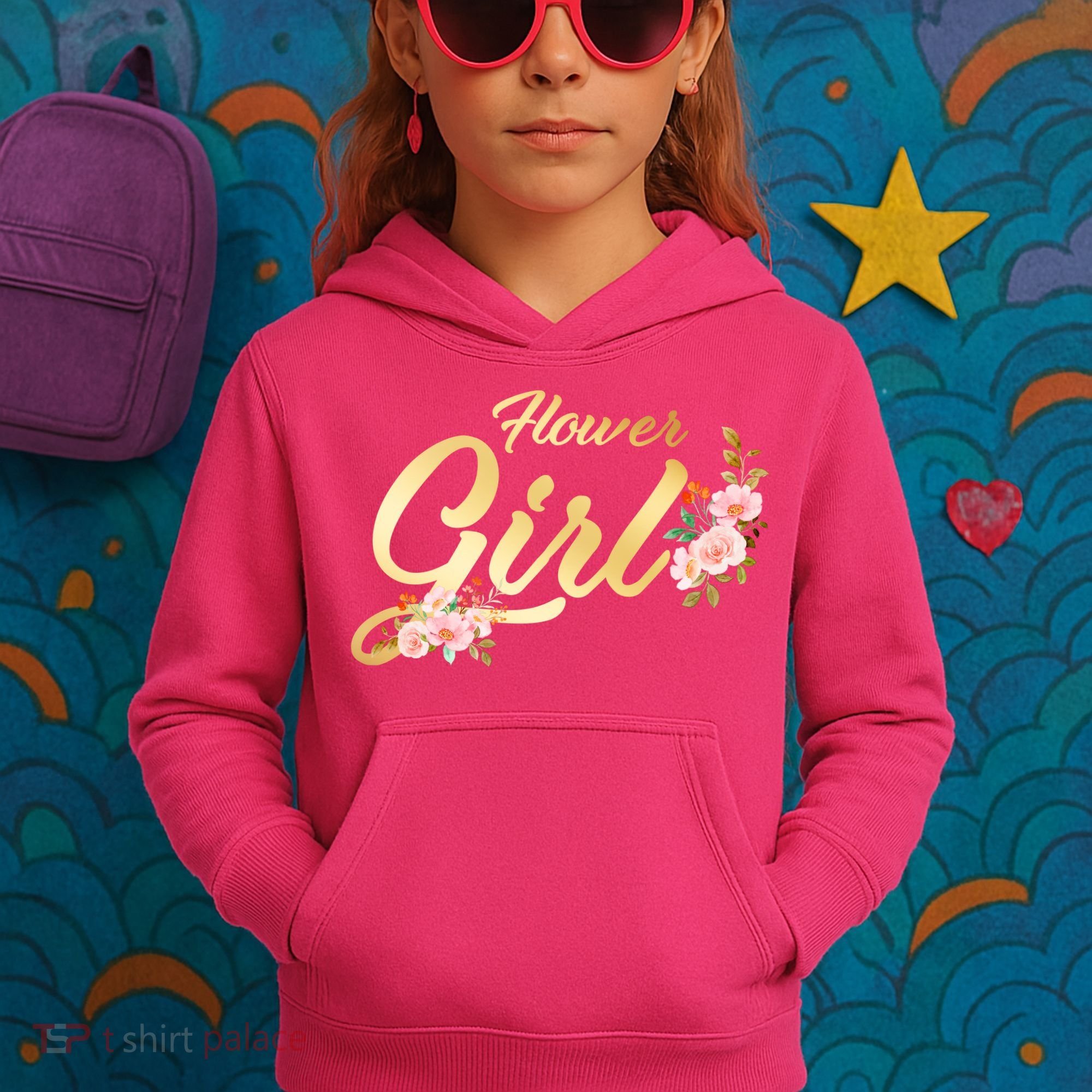 Flower Girl Floral Cute Wedding Kids Hoodie