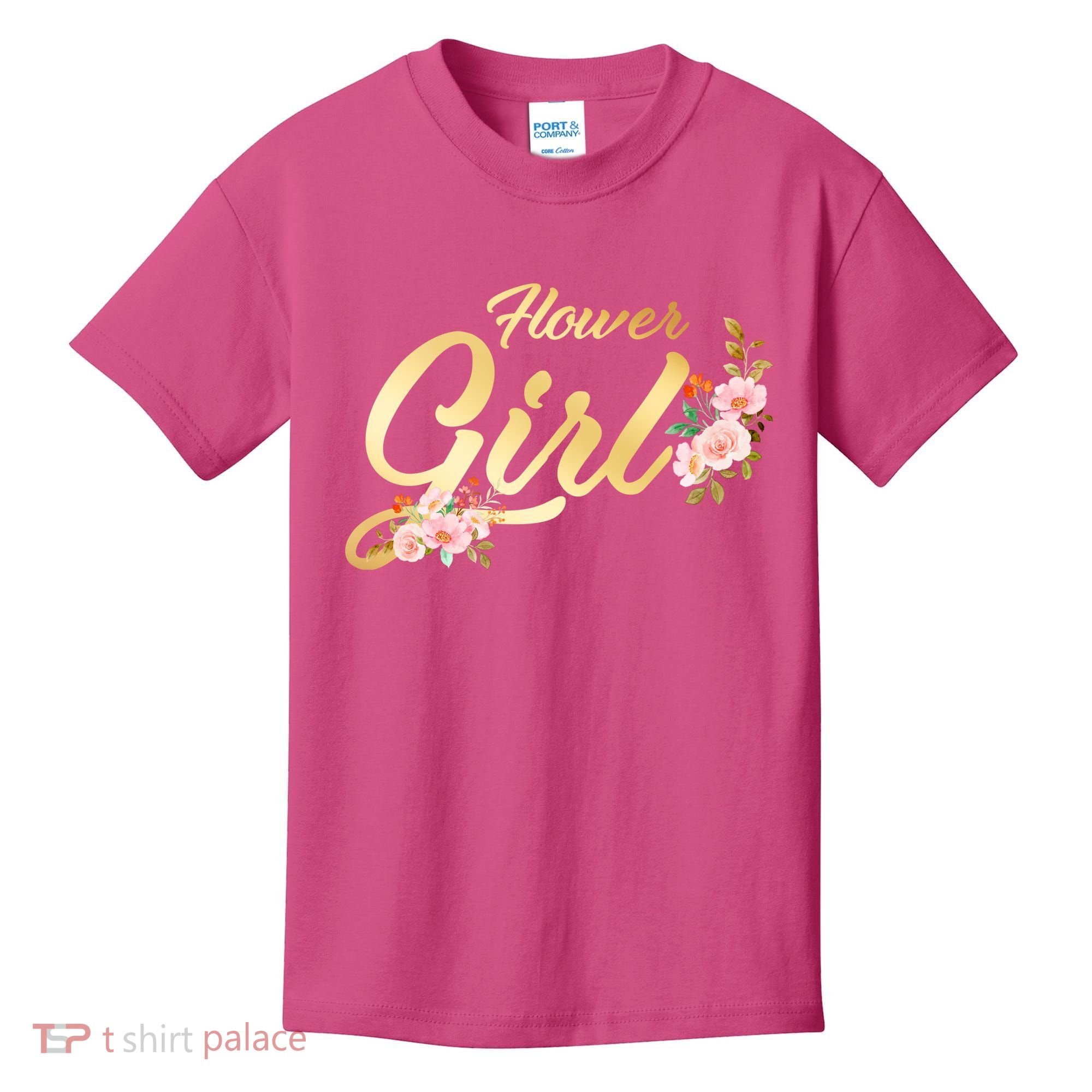 Flower Girl Floral Cute Wedding Kids T-Shirt