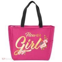 Flower Girl Floral Cute Wedding Tote Bag thumb 0