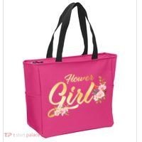 Flower Girl Floral Cute Wedding Tote Bag thumb 2