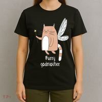 Furry Godmother Funny Cat Godmother Cute Cat Lover T-Shirt thumb 4