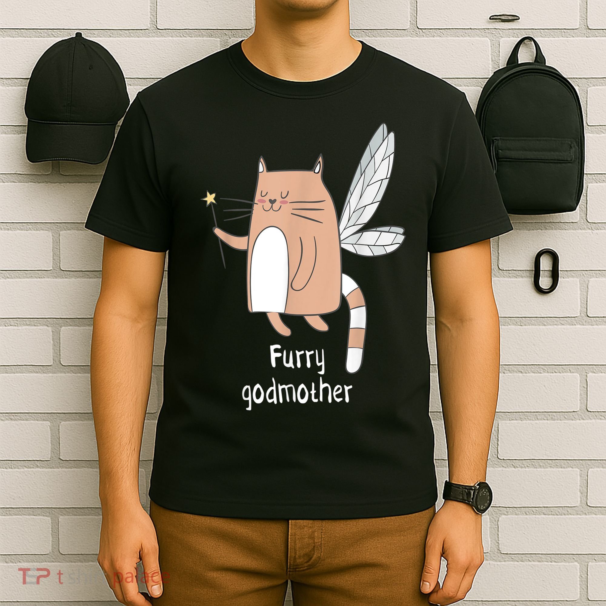 Furry Godmother Funny Cat Godmother Cute Cat Lover T-Shirt