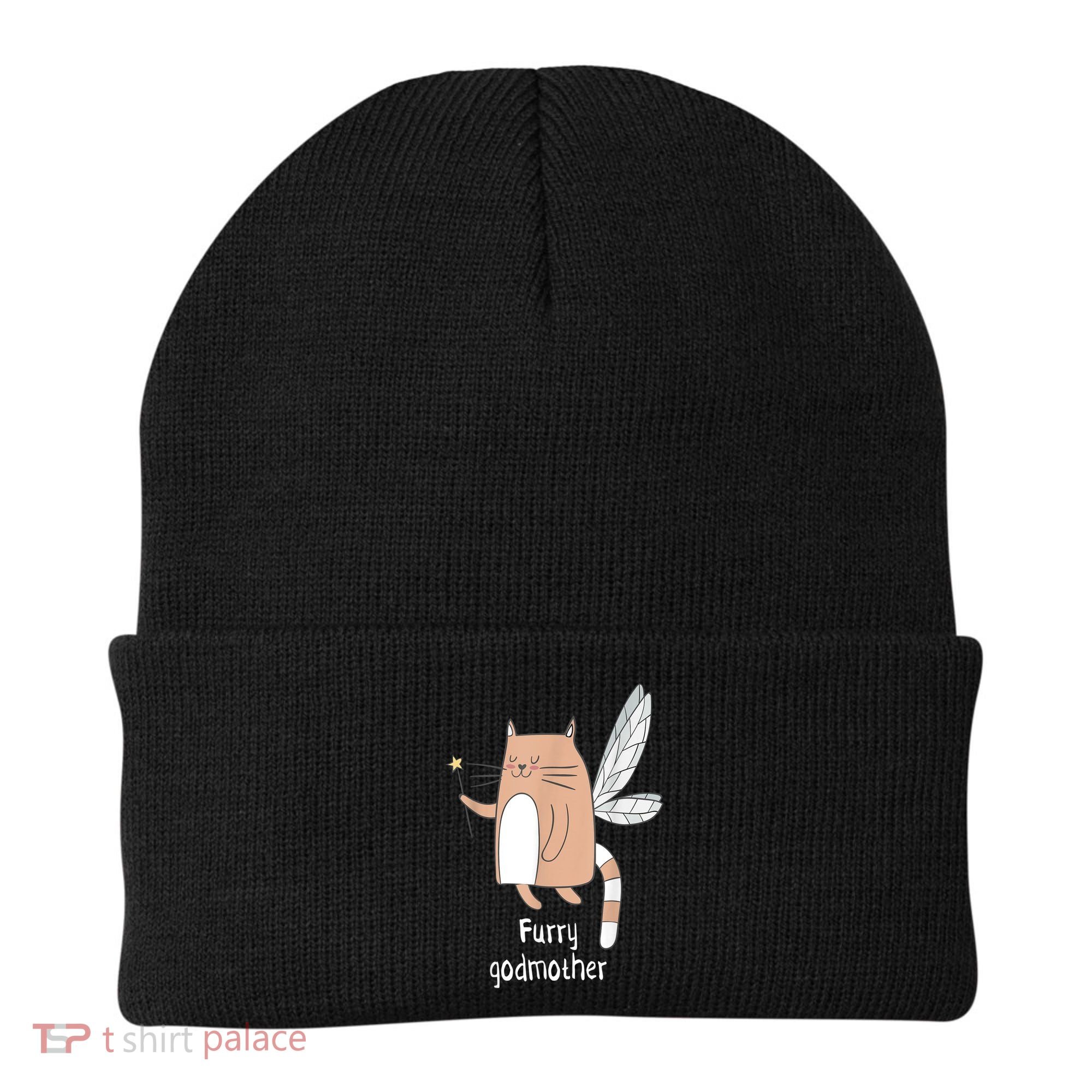 Furry Godmother Funny Cat Godmother Cute Cat Lover Beanie