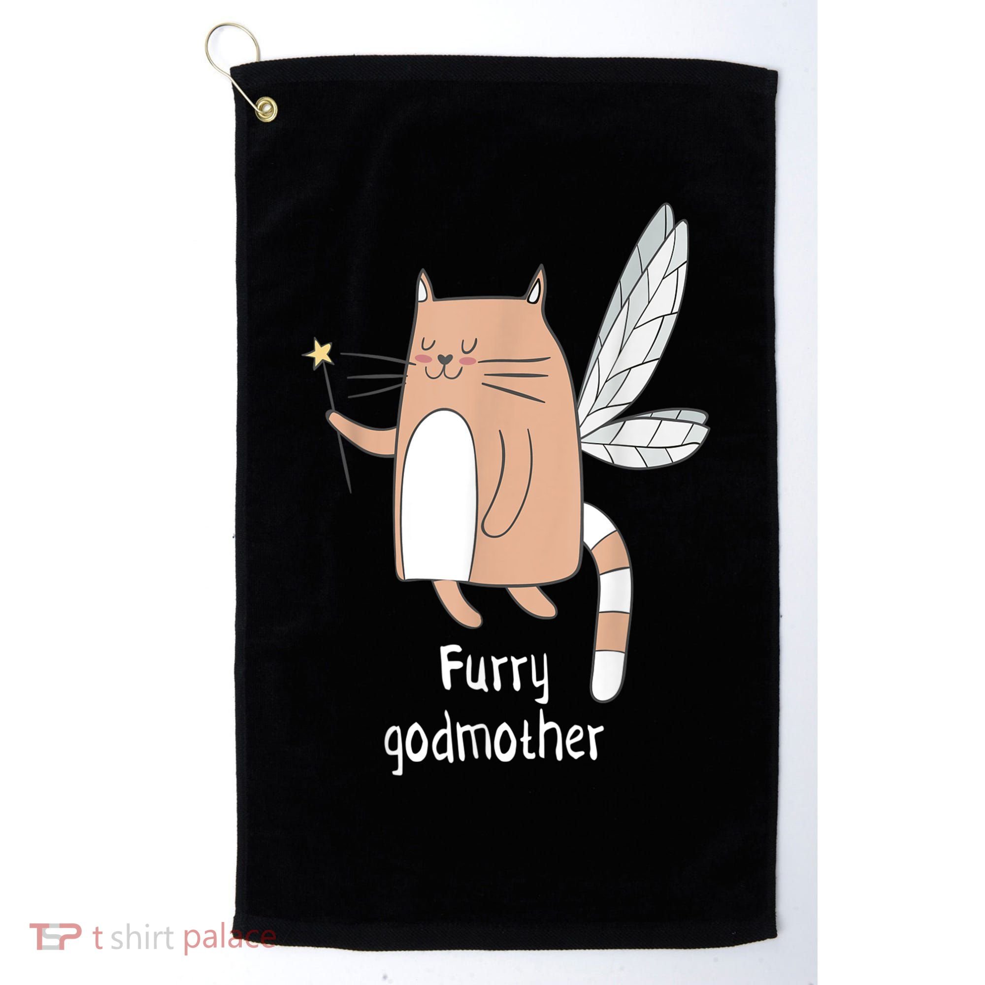 Furry Godmother Funny Cat Godmother Cute Cat Lover Golf Towel