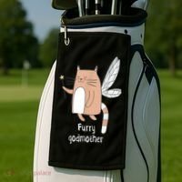 Furry Godmother Funny Cat Godmother Cute Cat Lover Golf Towel thumb 2