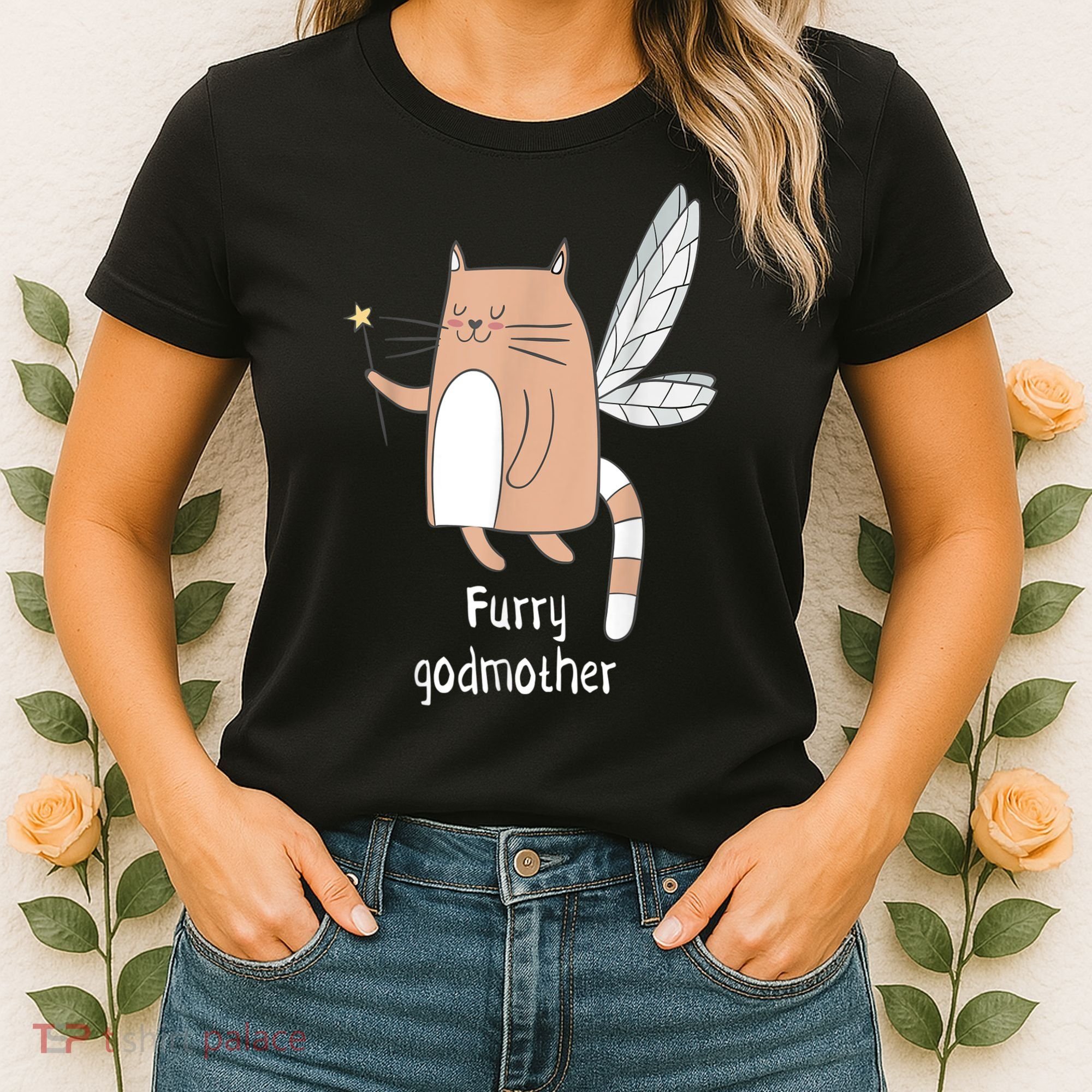 Furry Godmother Funny Cat Godmother Cute Cat Lover Women's T-Shirt