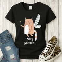Furry Godmother Funny Cat Godmother Cute Cat Lover Women's T-Shirt thumb 3
