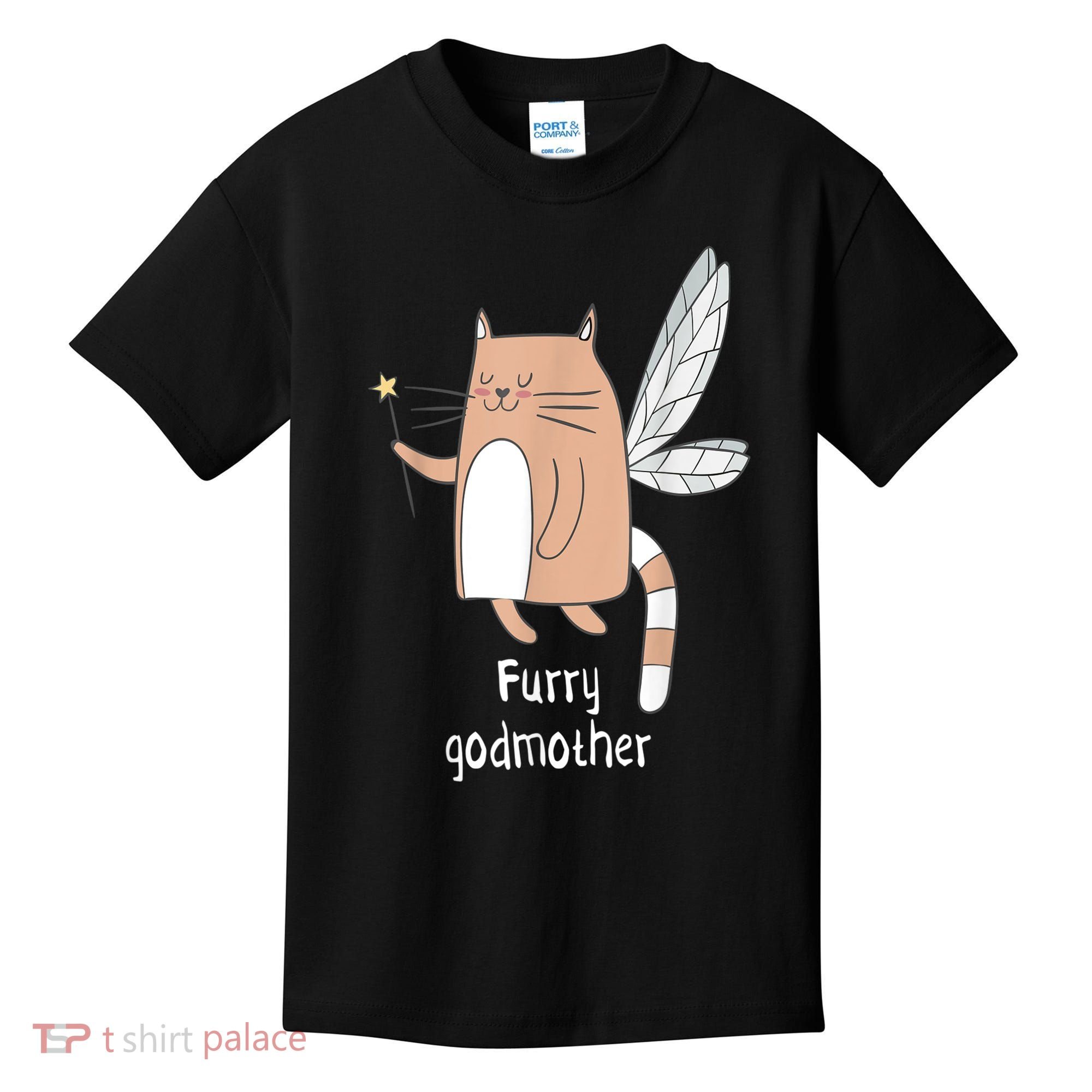 Furry Godmother Funny Cat Godmother Cute Cat Lover Kids T-Shirt