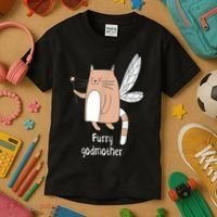Furry Godmother Funny Cat Godmother Cute Cat Lover Kids T-Shirt thumb 3