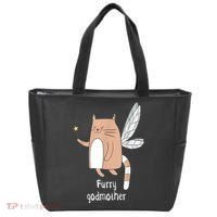 Furry Godmother Funny Cat Godmother Cute Cat Lover Tote Bag thumb 0