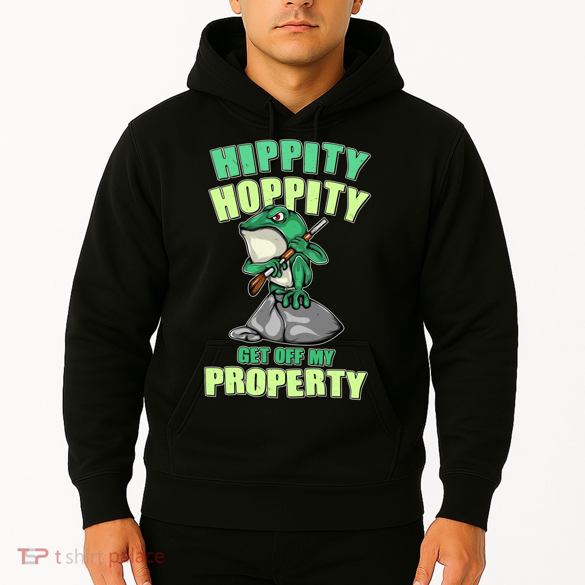 Funny Gun Frog Hippity Hoppity Get Off My Property Hoodie