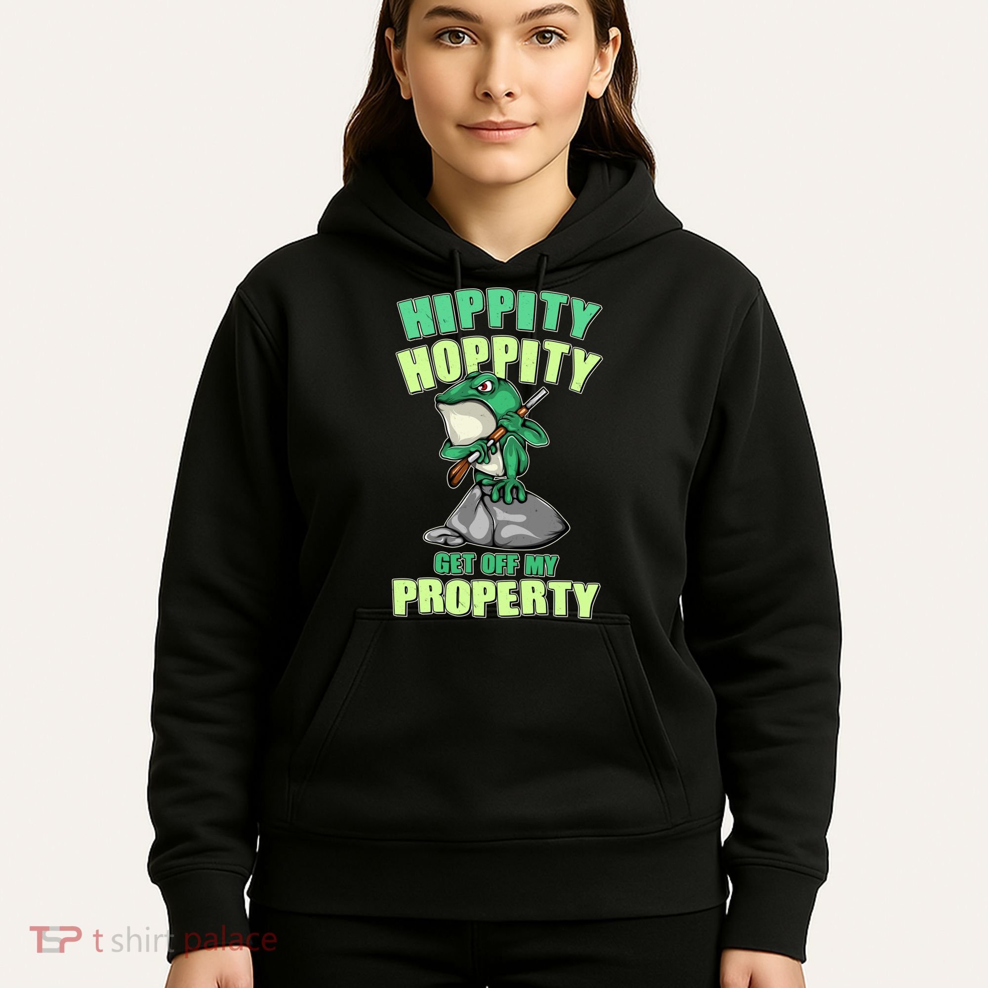 Funny Gun Frog Hippity Hoppity Get Off My Property Hoodie