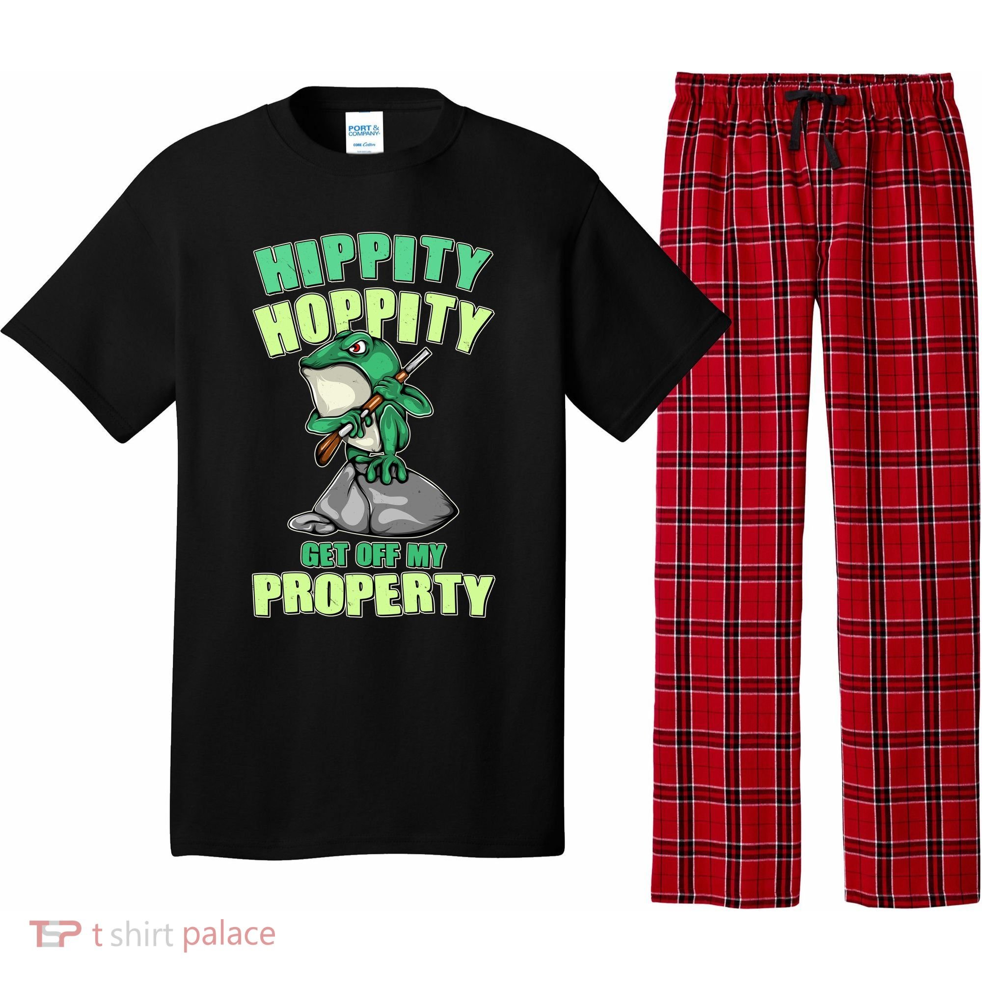 Funny Gun Frog Hippity Hoppity Get Off My Property Pajama Set