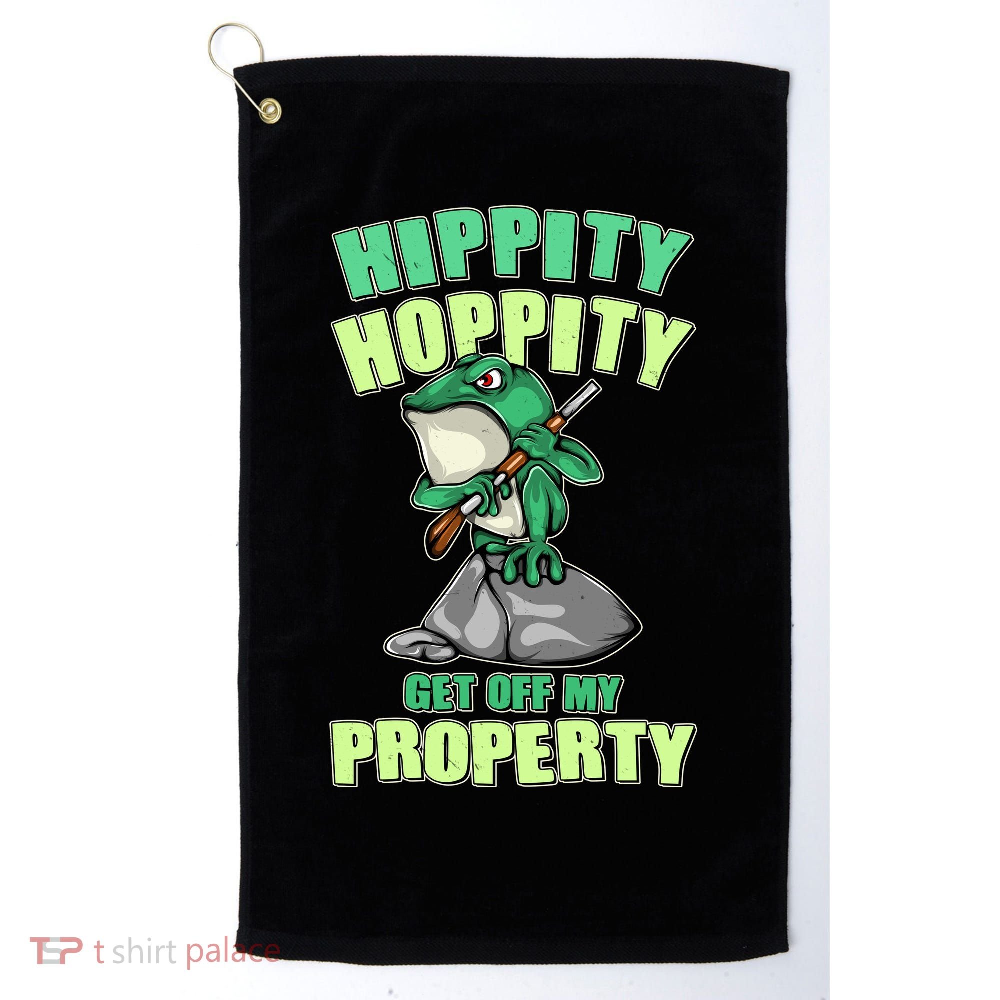 Funny Gun Frog Hippity Hoppity Get Off My Property Golf Towel