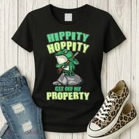 Funny Gun Frog Hippity Hoppity Get Off My Property Women's T-Shirt thumb 3