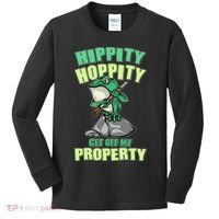 Funny Gun Frog Hippity Hoppity Get Off My Property Kids Long Sleeve Shirt thumb 0