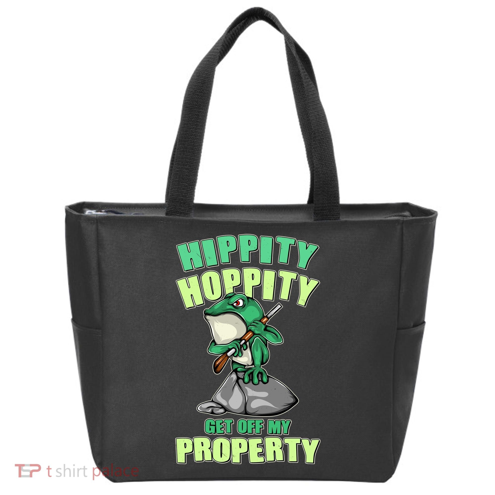 Funny Gun Frog Hippity Hoppity Get Off My Property Tote Bag