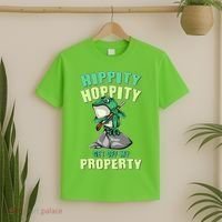 Funny Gun Frog Hippity Hoppity Get Off My Property T-Shirt thumb 2