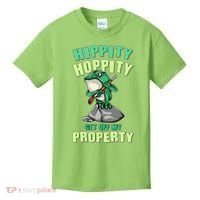 Funny Gun Frog Hippity Hoppity Get Off My Property Kids T-Shirt thumb 0