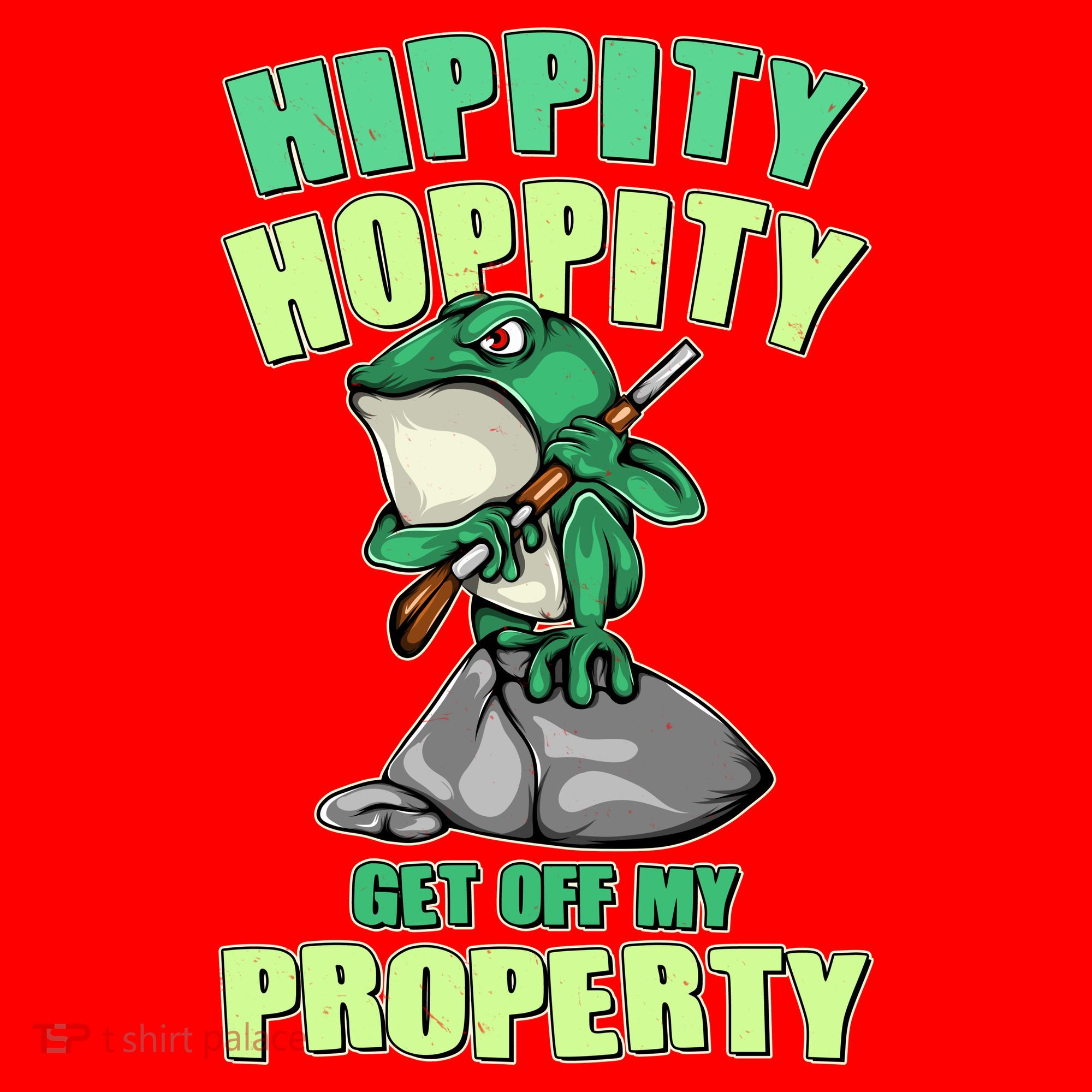 Funny Gun Frog Hippity Hoppity Get Off My Property Santa Hat